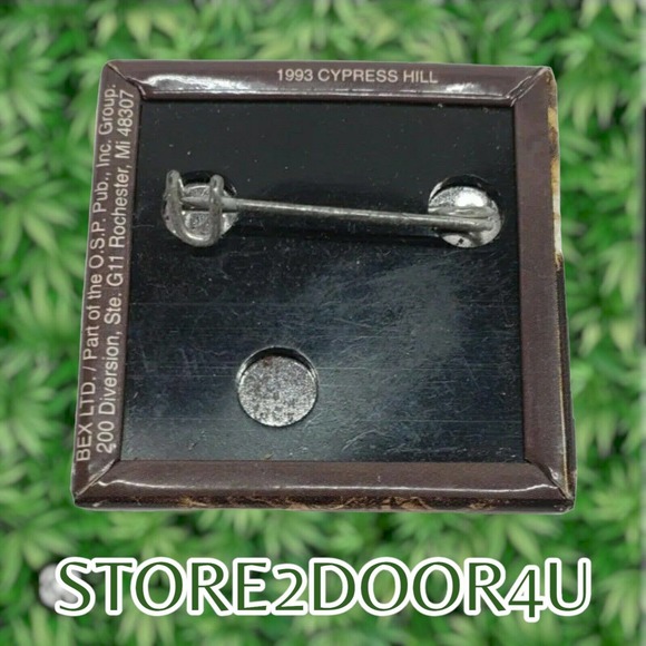 VINTAGE CYPRESS HILL 1993 Original RARE Square button Badge Pin BLACK SUNDAY - Picture 2 of 2